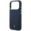Etui Mercedes Leather Semi Wrap Wood     Effect MagSafe do iPhone 17 Pro granatowy